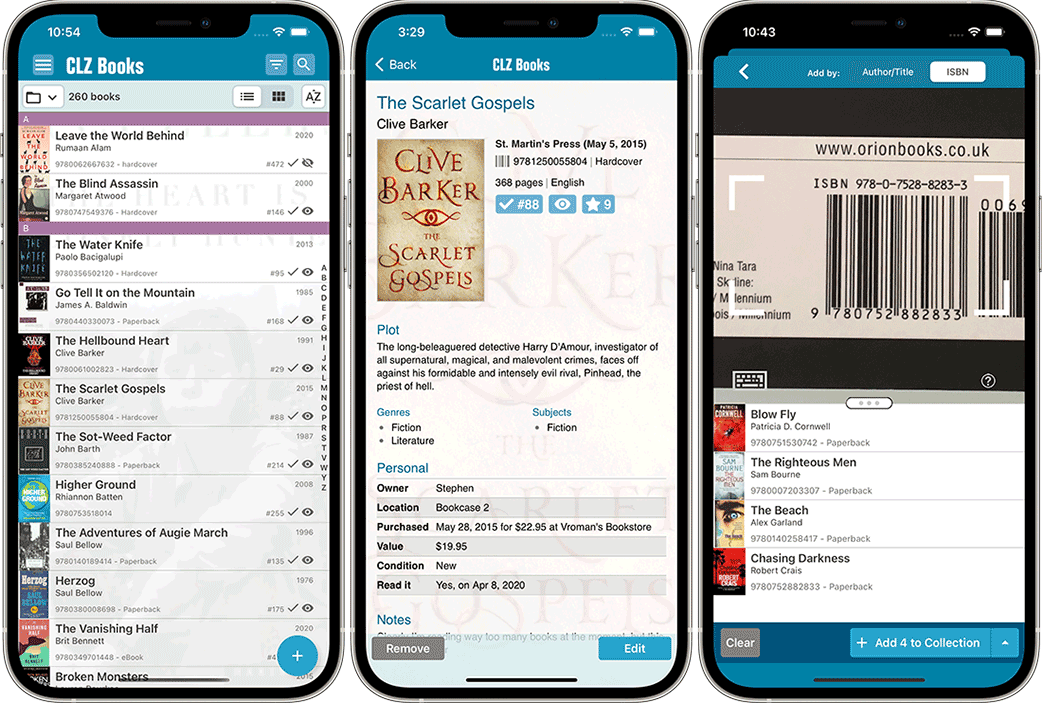 CLZ Books mobile for iOS and Android -