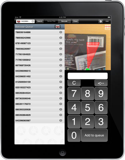 Barcode scanning with the iPad app